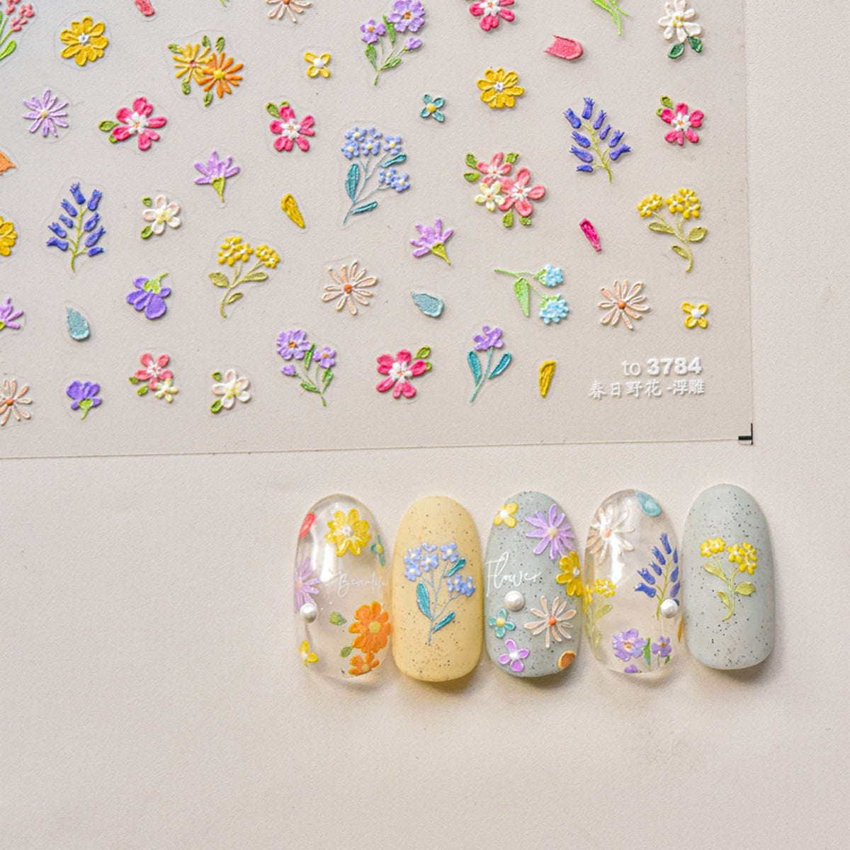 Nail Stickers with floral designs 