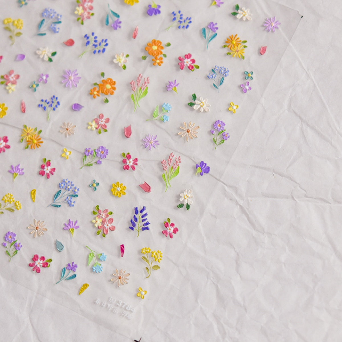 Colorful floral nail stickers