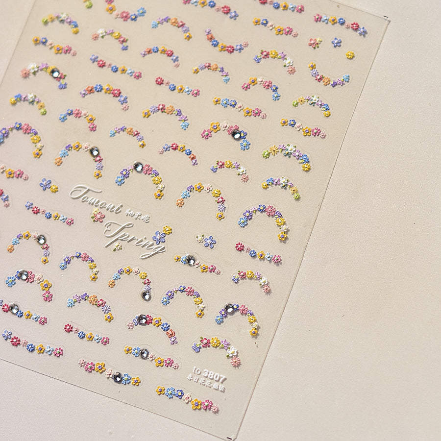 Decorative paper with colorful floral patterns