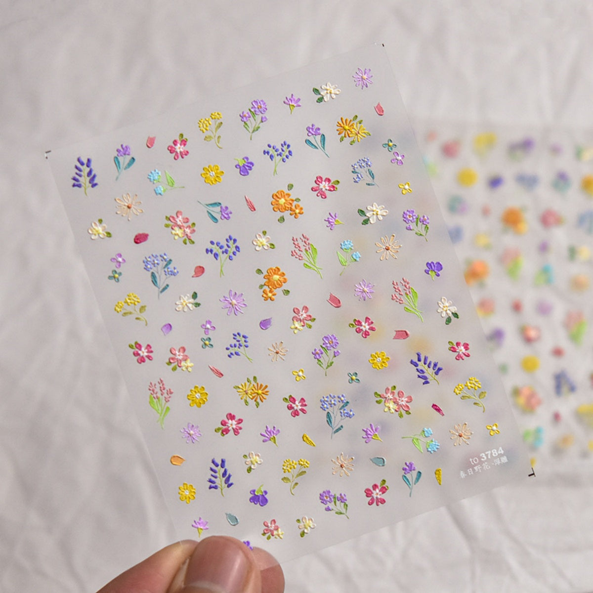 Sheet of colorful floral stickers