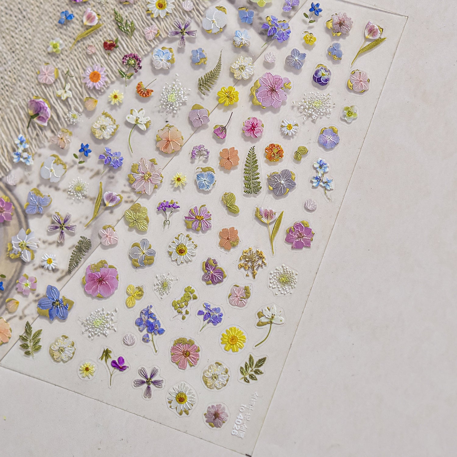 Collection of colorful floral sticker