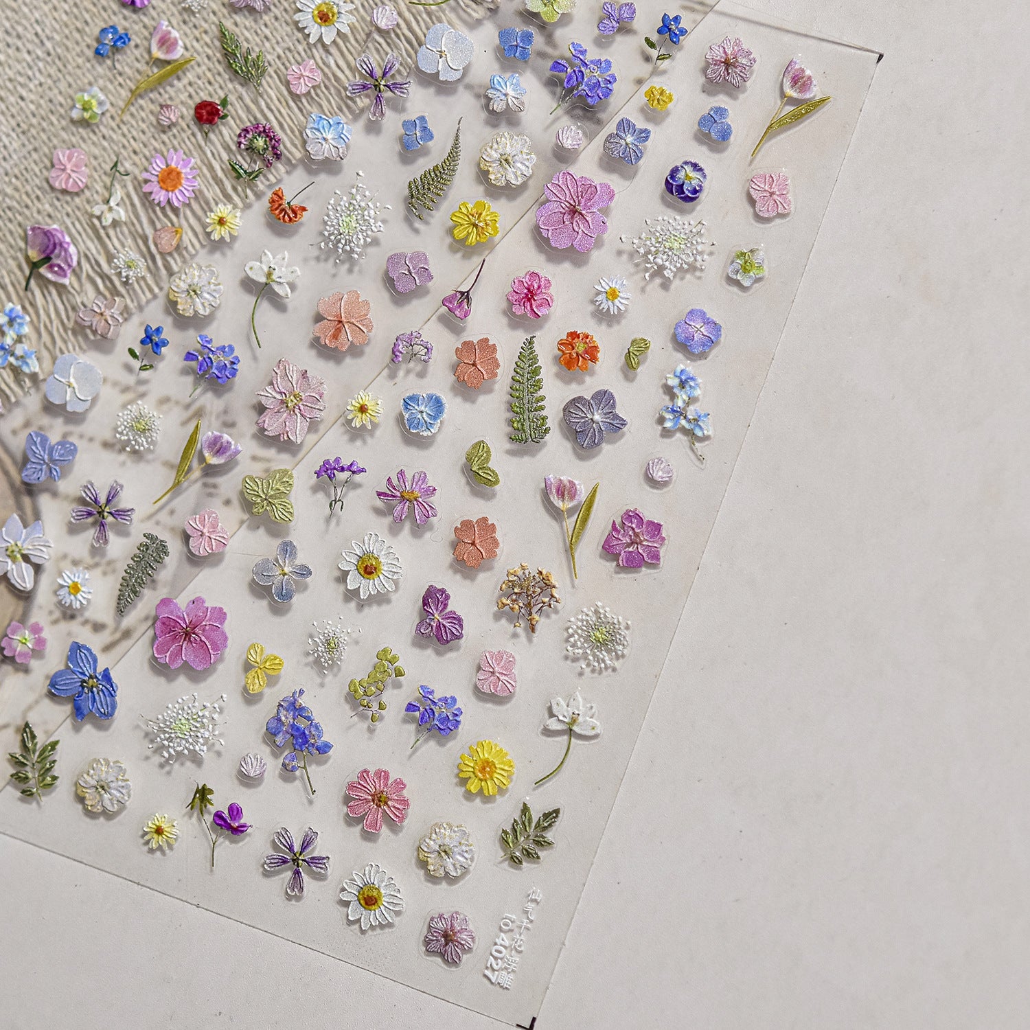 Collection of colorful floral stickers