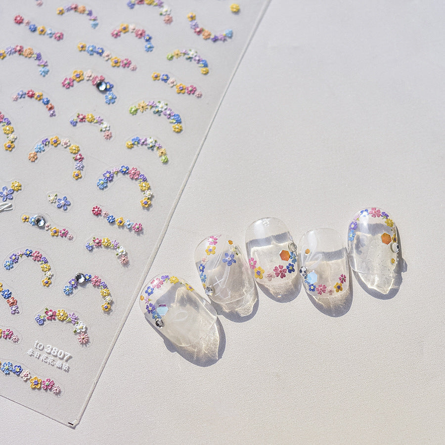 Clear nail art stickers with colorful designs