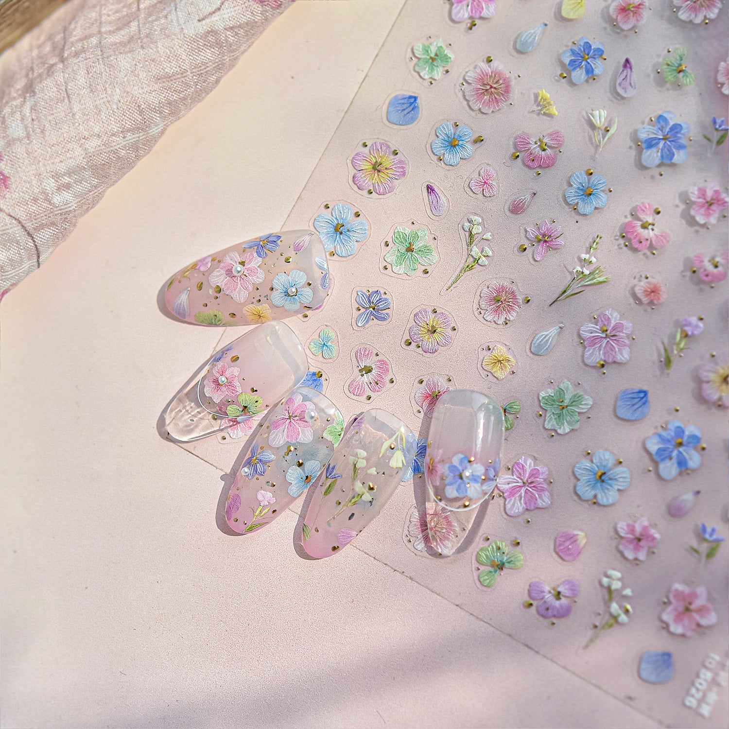 Nail art stickers with floral designs