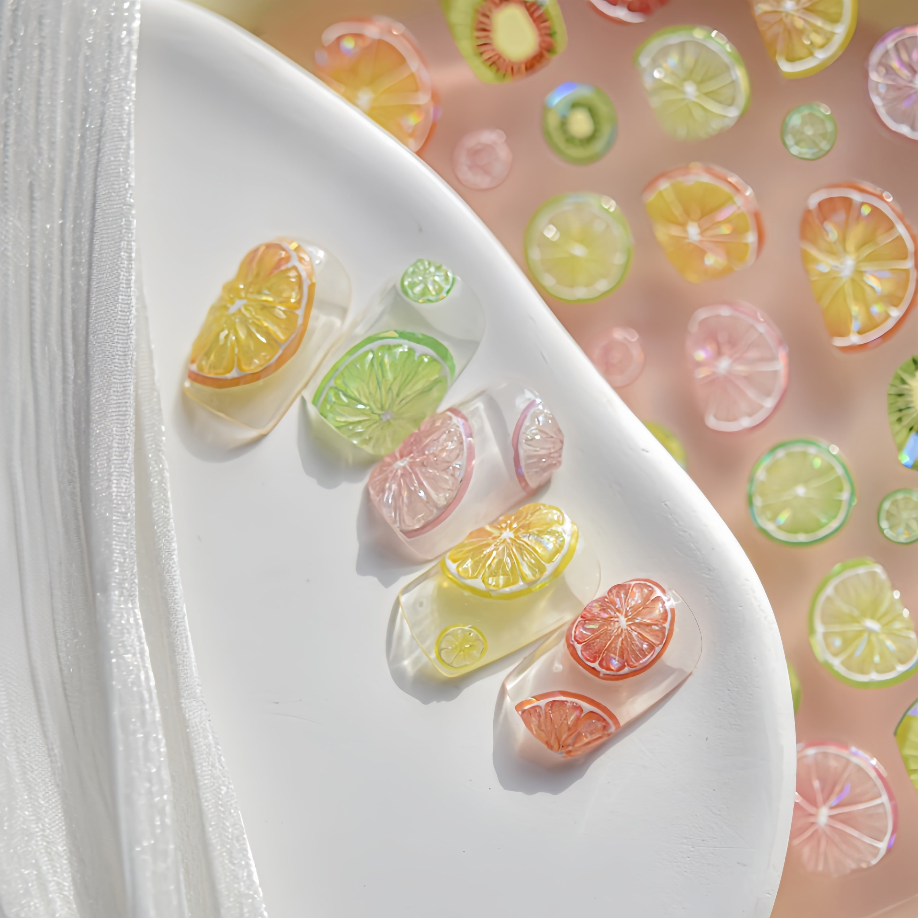 Colorful candy Lemon Nail Stickers