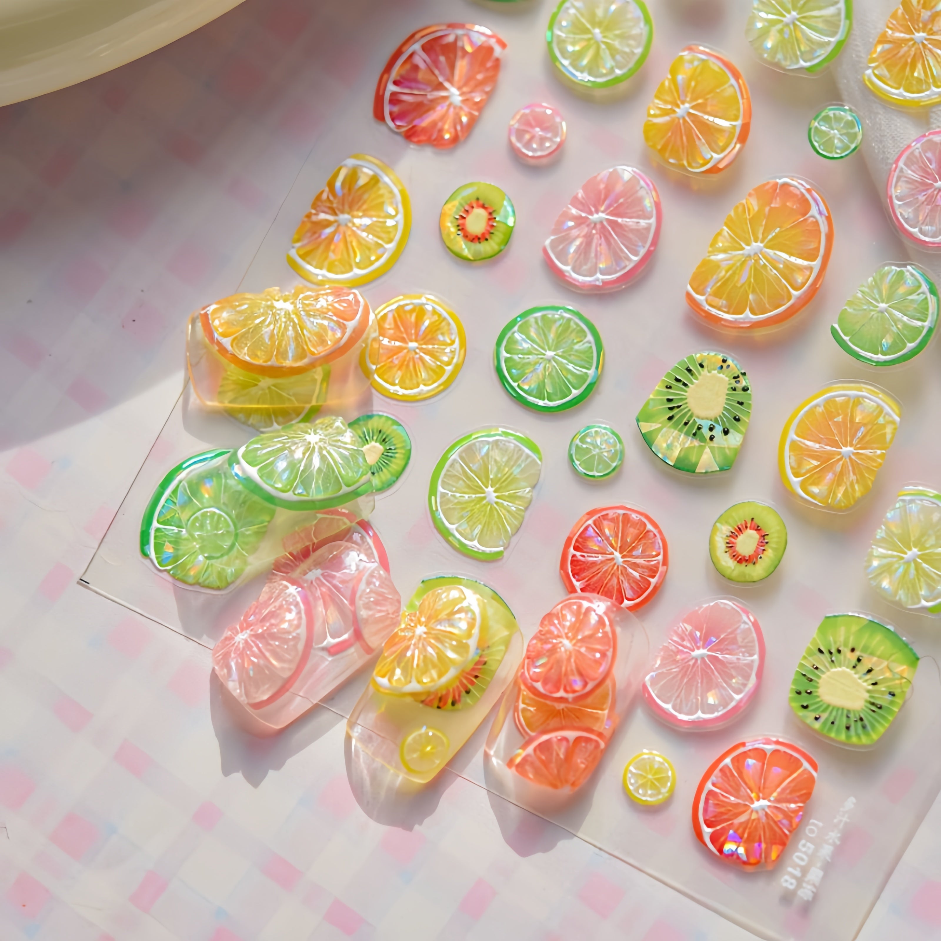 Nail stickers with Colorful fruit design 