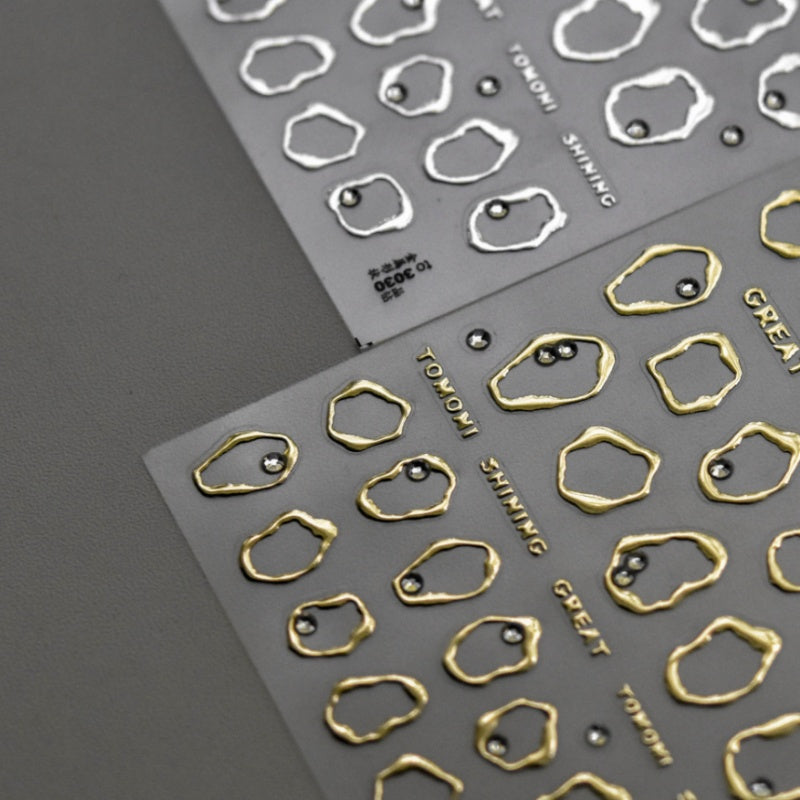  gold and silver metallic nail stickers 